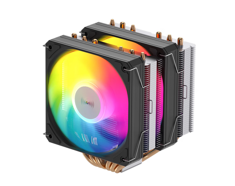 雅浚E6 v2/v3 cpu风冷散热器雅俊B6电脑六热铜管双塔机箱静音风扇